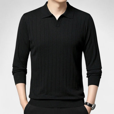 Luxe Lange Mouw Polo – Slim Fit Herenmode