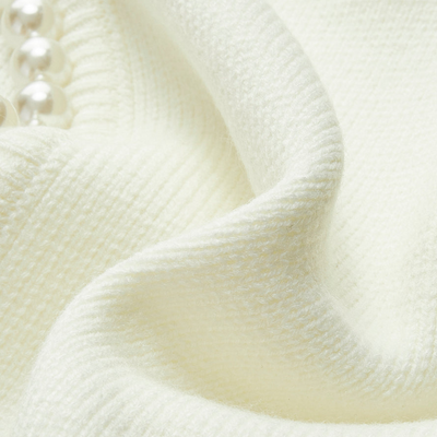 Dames Gebreid Vest met Parel Afwerking – Elegant & Tijdloos