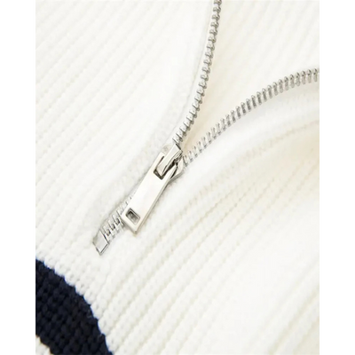 Gestreepte Gebreide Zip-Up Trui