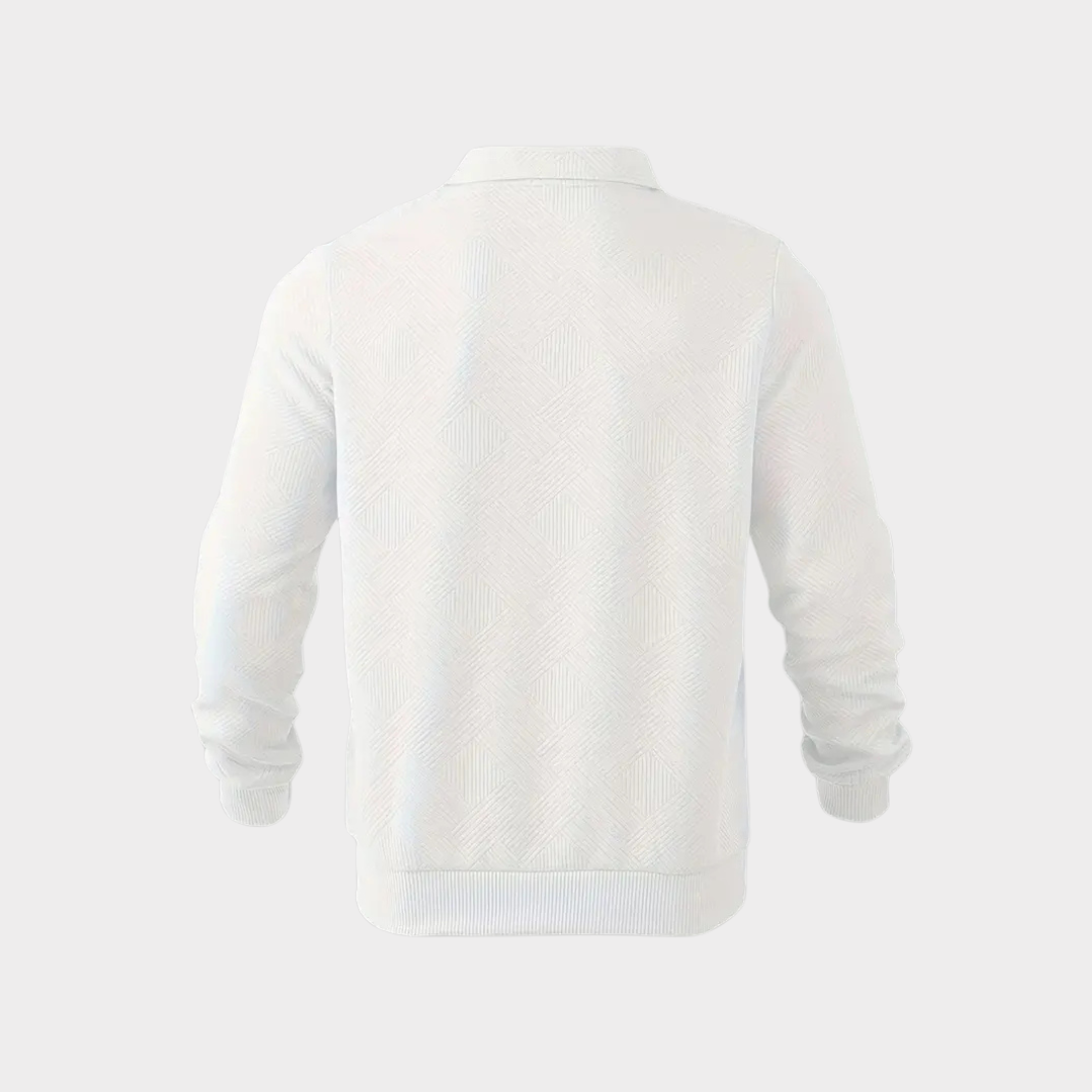 Luxe Quarter Zip Trui met Geometrisch Design – Heren