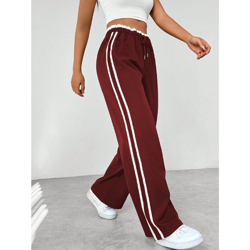 Milano Sportieve Wide-Leg Broek met Strependetail