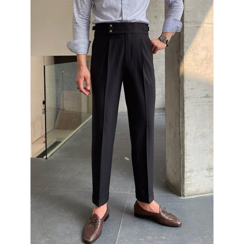 Heren Pantalon – Gurkha Broek met Hoge Taille