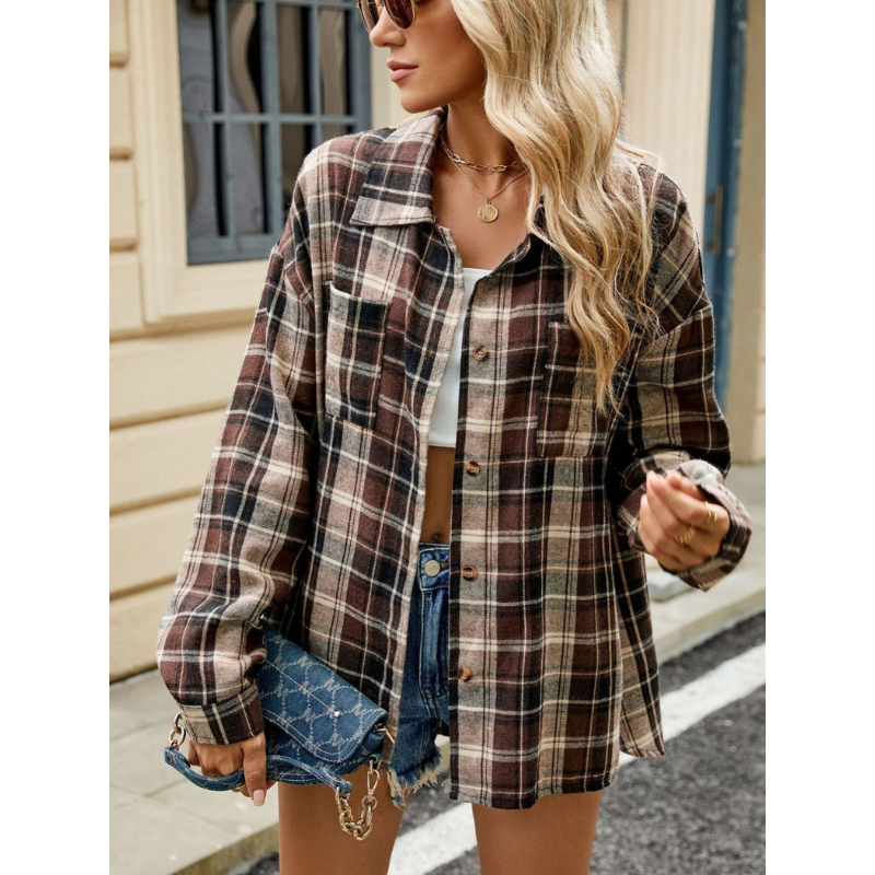 Milano Dames Geruite Blouse van Premium Katoen