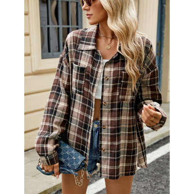 Milano Dames Geruite Blouse van Premium Katoen