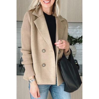 Dubbellaagse Blazer met Gebreide Mouwen