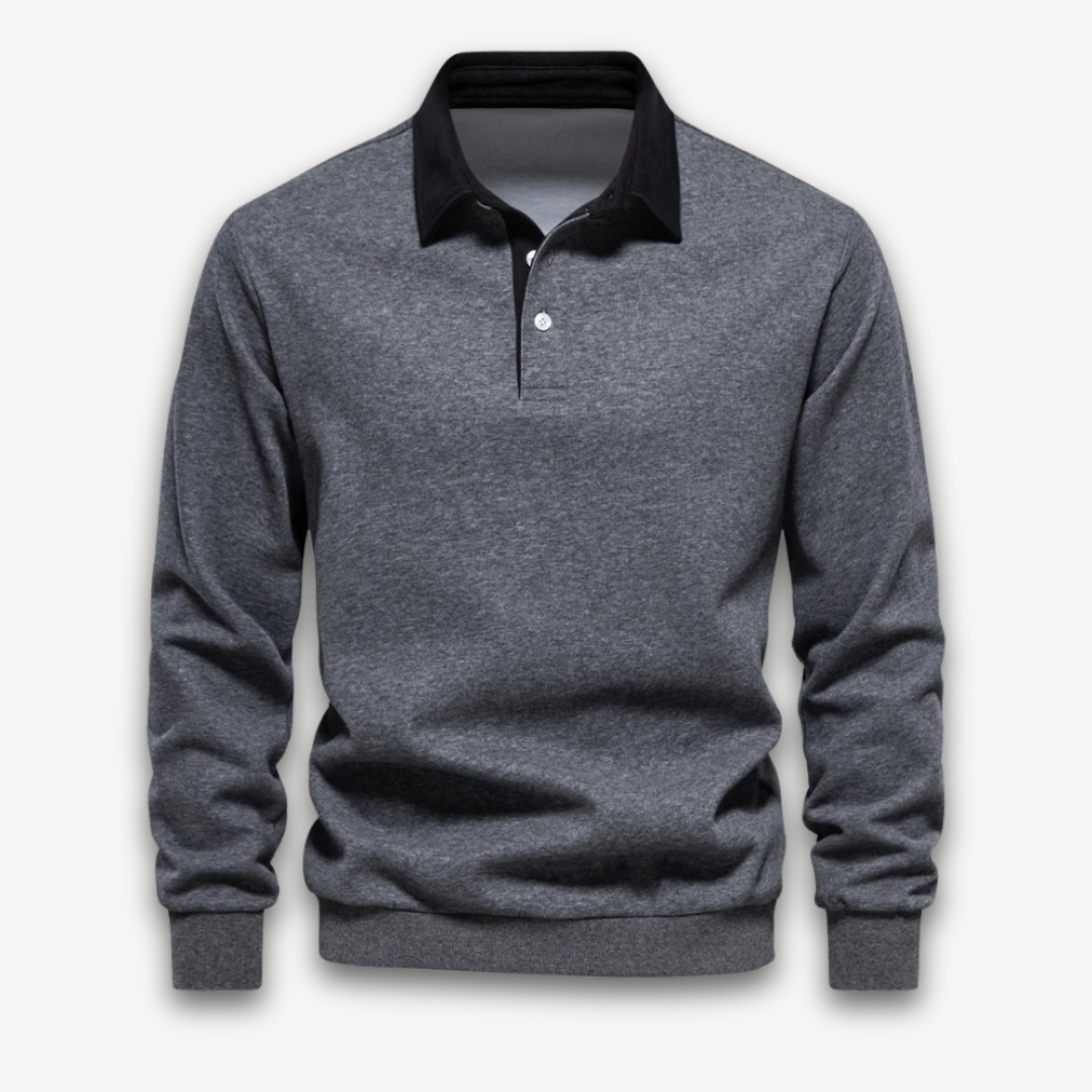 Heren Polo Trui met Lange Mouwen – 100% Katoen