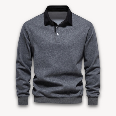Heren Polo Trui met Lange Mouwen – 100% Katoen