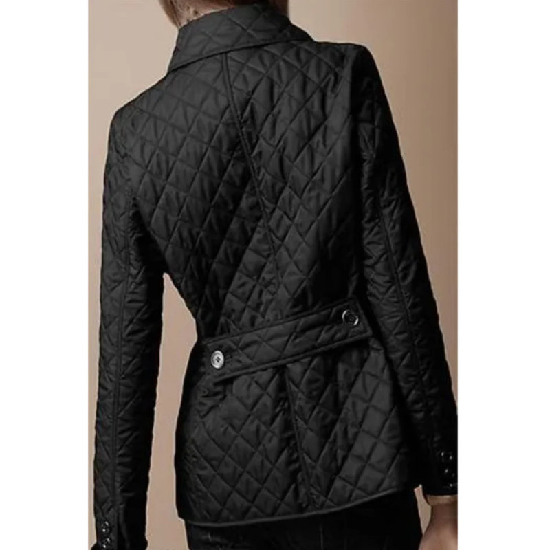Quilted Damesjack met Omgeslagen Kraag