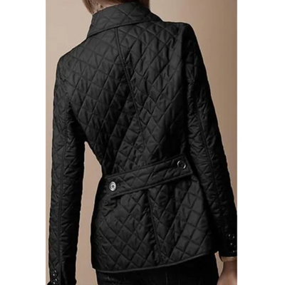 Quilted Damesjack met Omgeslagen Kraag