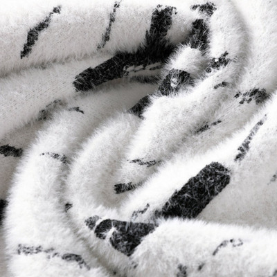 Heren Gebreide Trui – Fuzzy Wolmix met Uniek Dierenpatroon
