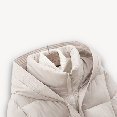 Dames Gewatteerde Winterjas met Kap & Ceintuur – Lichtgewicht & Warm