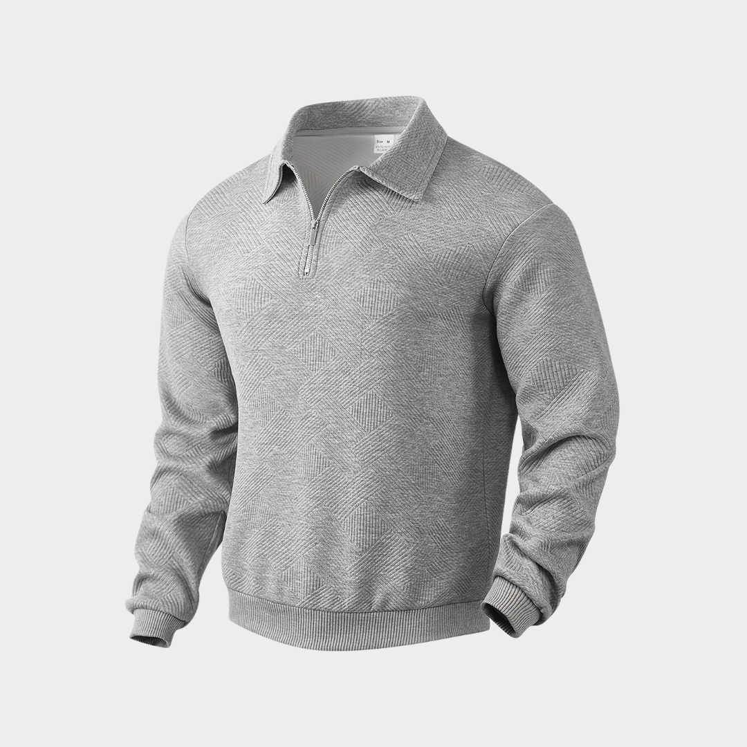 Luxe Quarter Zip Trui met Geometrisch Design – Heren