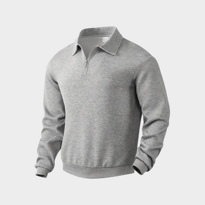 Luxe Quarter Zip Trui met Geometrisch Design – Heren
