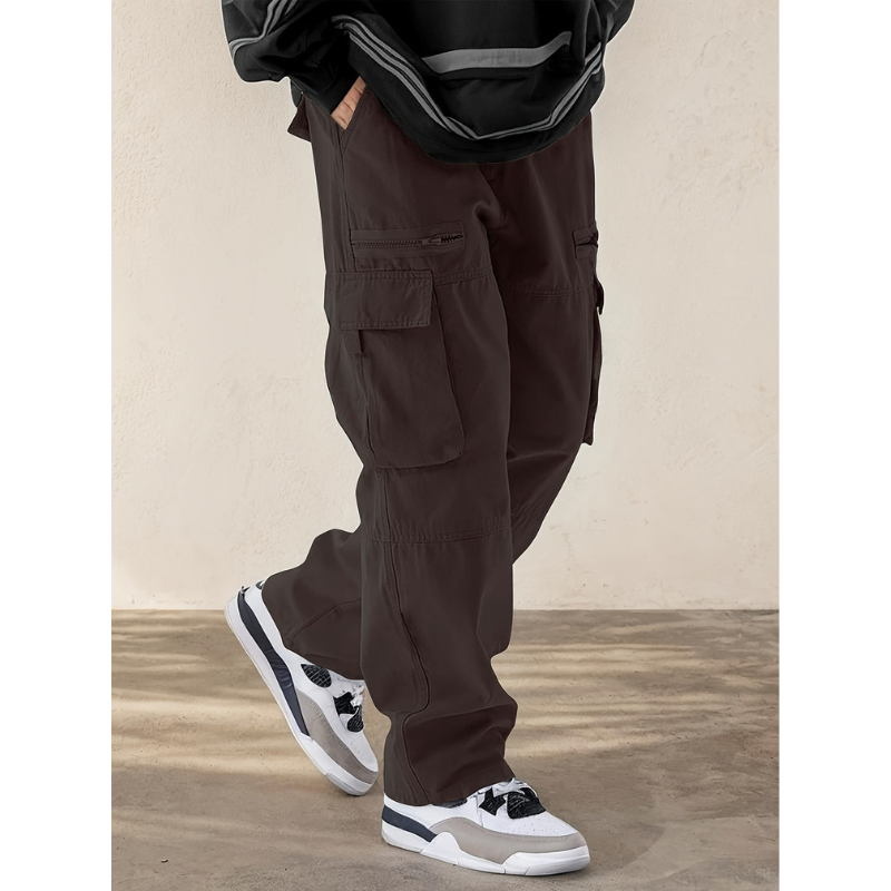 Heren Cargo Broek – Trekkoord & Klepzakken in Streetwear Stijl