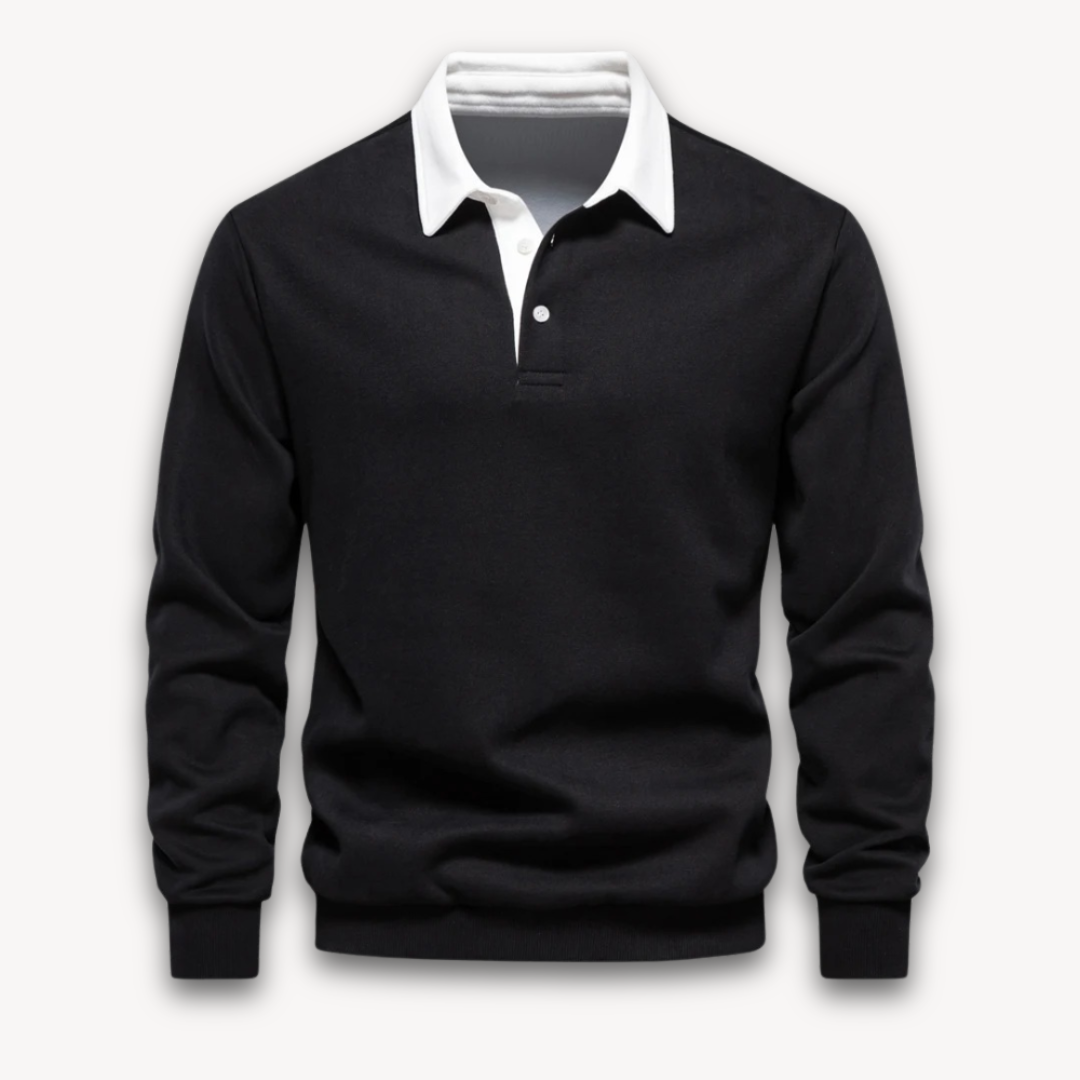 Heren Polo Trui met Lange Mouwen – 100% Katoen