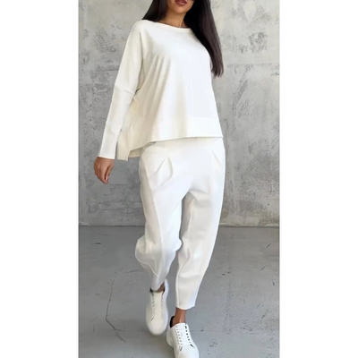 Dames Tweedelig Set – Langarm Top & Harem Broek Comfortabel en Stijlvol