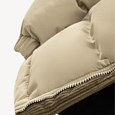 Heren Puffer Jas met Corduroy Capuchon – Warm en Stijlvol