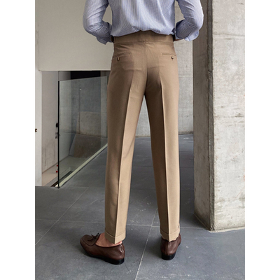 Heren Pantalon – Gurkha Broek met Hoge Taille