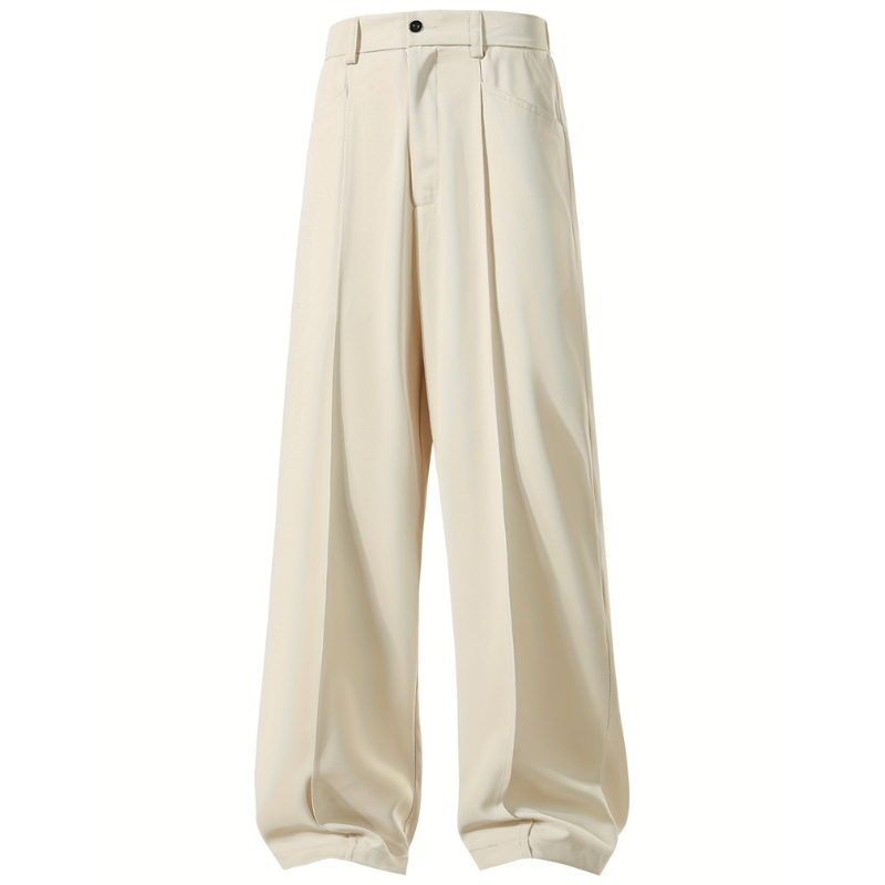 Heren Wijde Broek – Geplooid Design met Casual Loose Fit