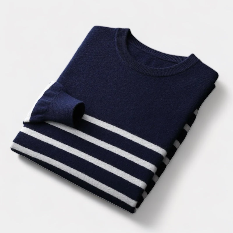 Merino Wol Navy Trui – Tijdloze Luxe voor Heren