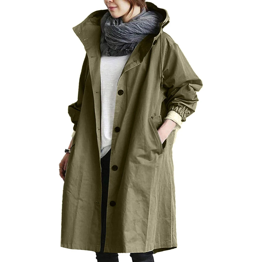 ADALEE – Lange Waterdichte Regenjas Dames
