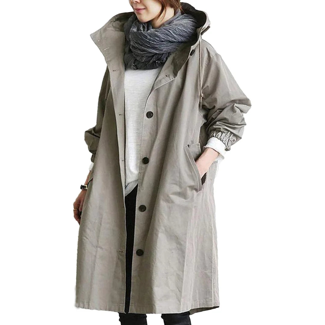 ADALEE – Lange Waterdichte Regenjas Dames
