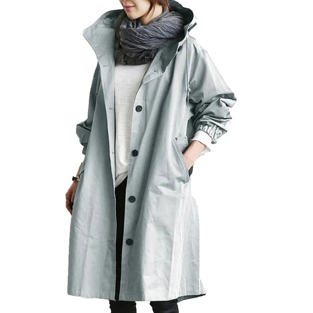ADALEE – Lange Waterdichte Regenjas Dames
