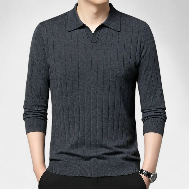 Luxe Lange Mouw Polo – Slim Fit Herenmode