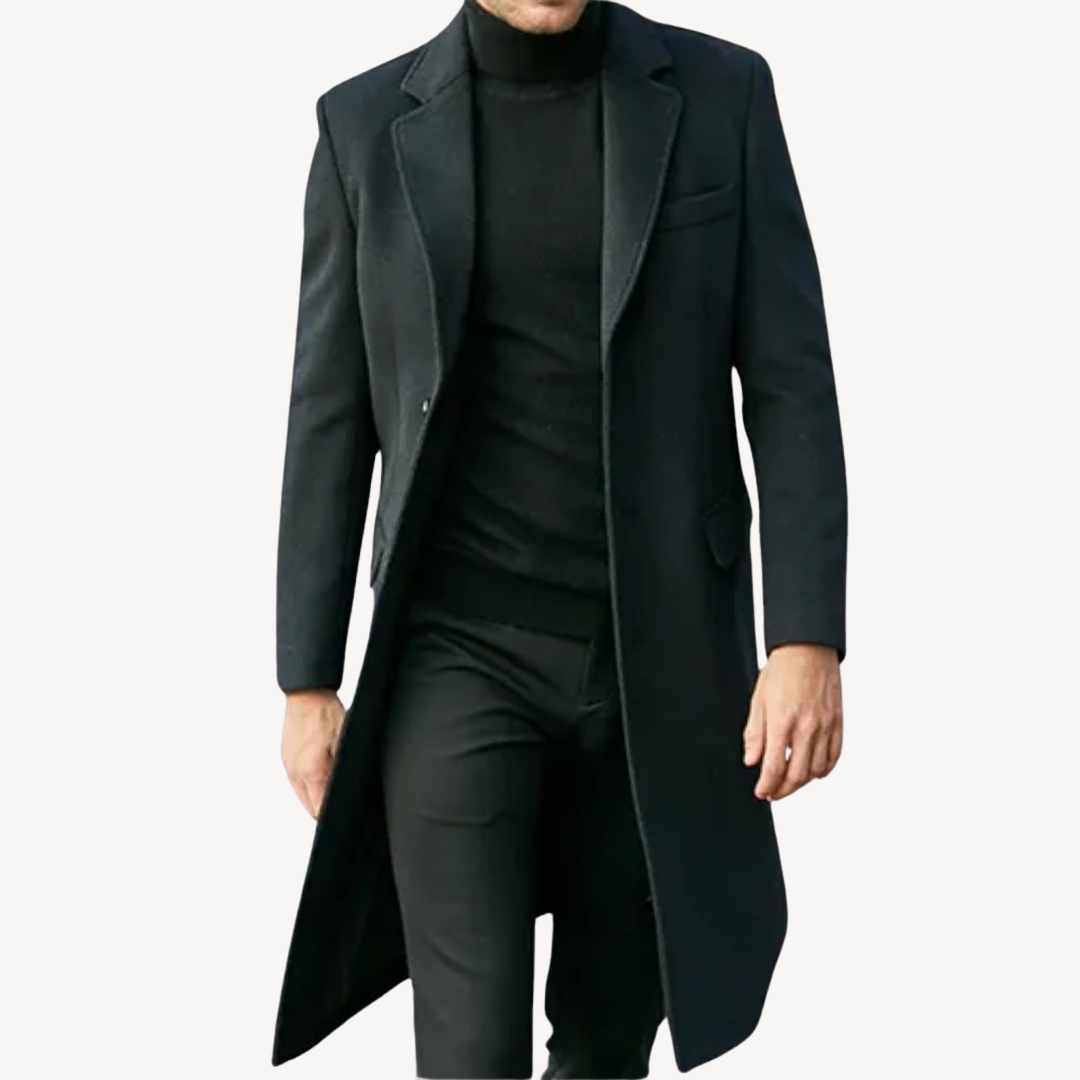 Heren Wol Overcoat – Elegante Lange Jas