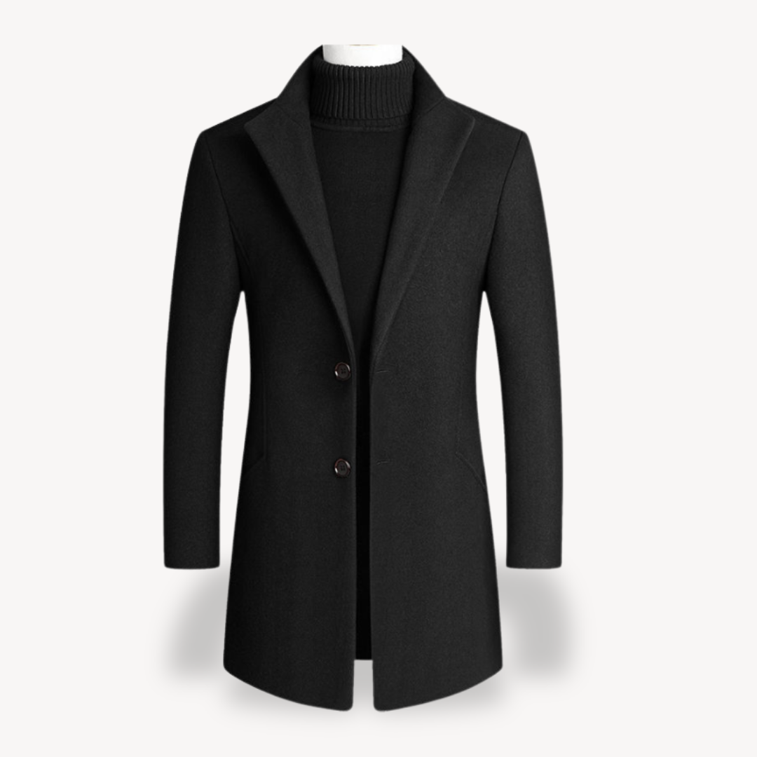 Heren Wolmix Overcoat – Tijdloze Chesterfield Jas
