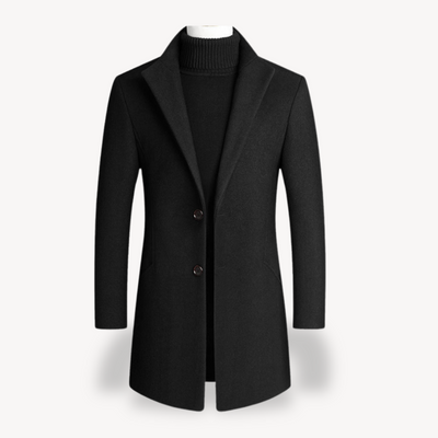 Heren Wolmix Overcoat – Tijdloze Chesterfield Jas