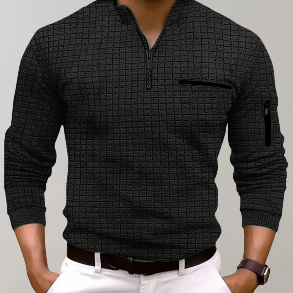 Baard Long Sleeve Half Zip Polo