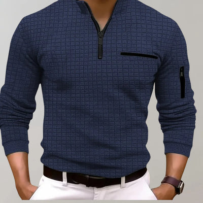 Baard Long Sleeve Half Zip Polo