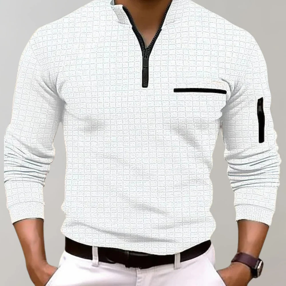 Baard Long Sleeve Half Zip Polo