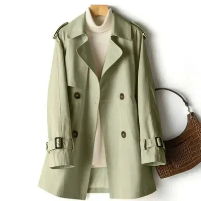 Dames Trenchcoat met Ceintuur – Dubbelrijig & Elegant