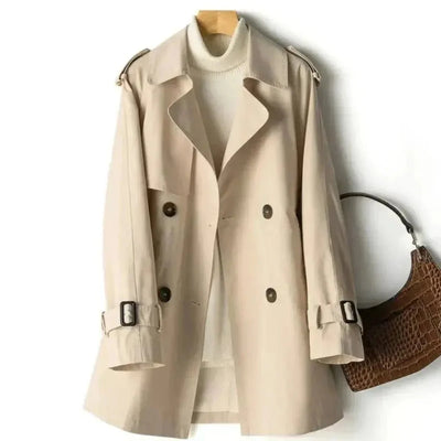 Dames Trenchcoat met Ceintuur – Dubbelrijig & Elegant