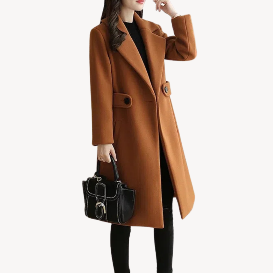 Dames Wol Trenchcoat – Elegante Wintermantel met Ceintuur