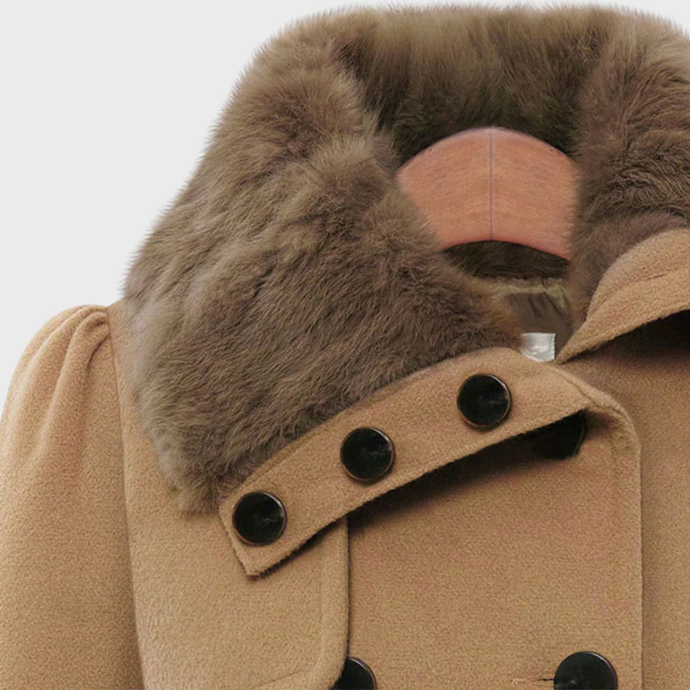 Eliza Luxe Fur-Trim Coat