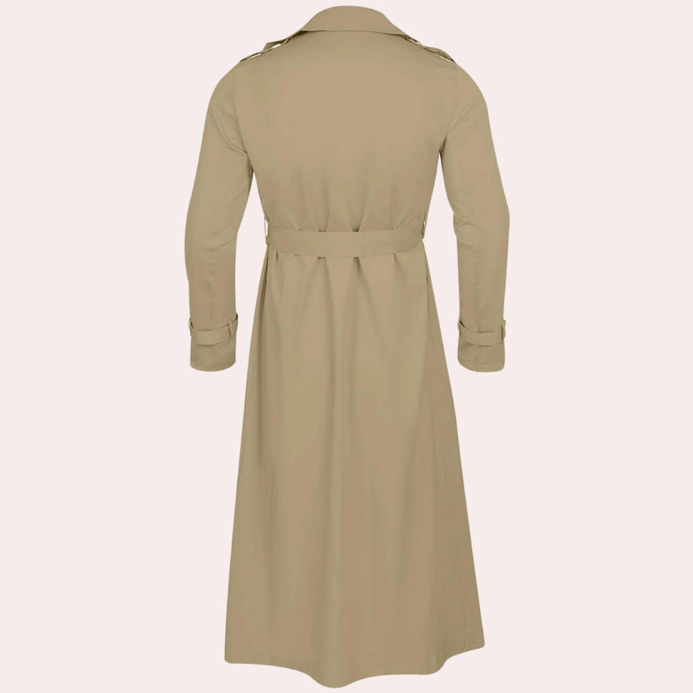 Heren Lange Trenchcoat – Klassiek met Ceintuur & Double-Breasted Sluiting