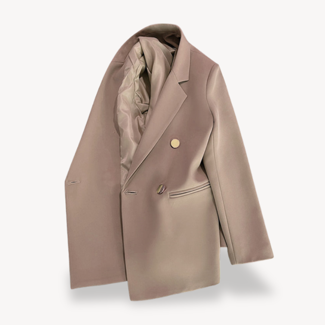 Dames Double-Breasted Blazer – Elegante Formele Jas