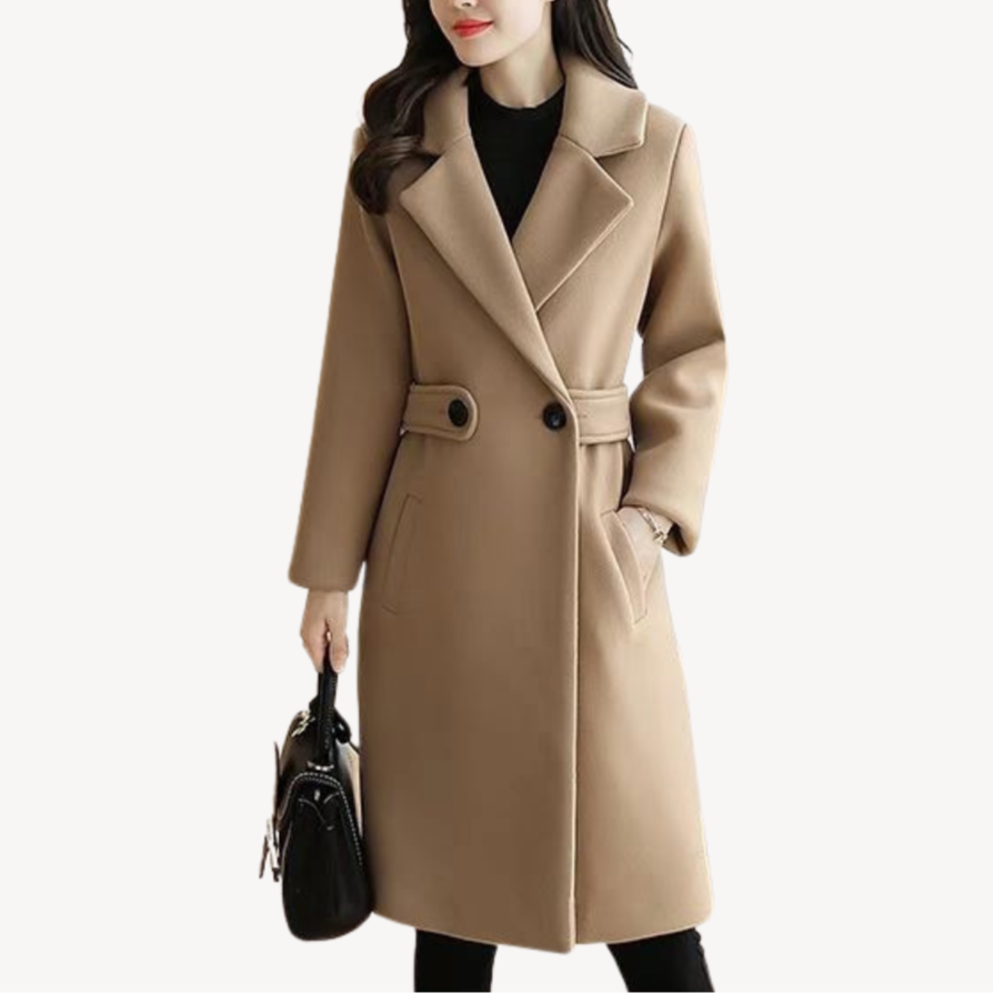 Dames Wol Trenchcoat – Elegante Wintermantel met Ceintuur