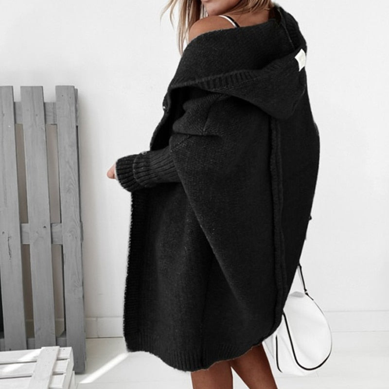 Dames Lange Cardigan met Capuchon – Oversized & Super Zacht