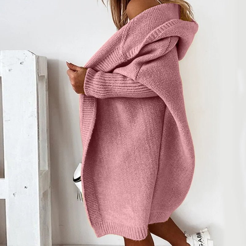 Dames Lange Cardigan met Capuchon – Oversized & Super Zacht