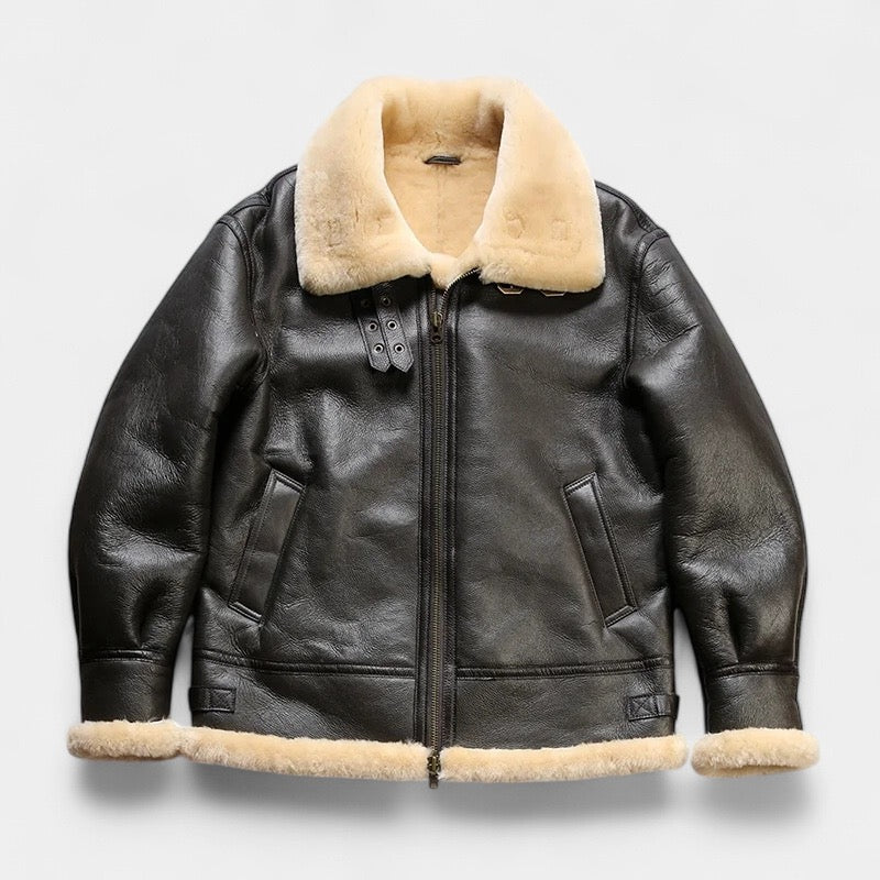 Leren Aviator Jas – Luxe Herfst/Winter Herenmode
