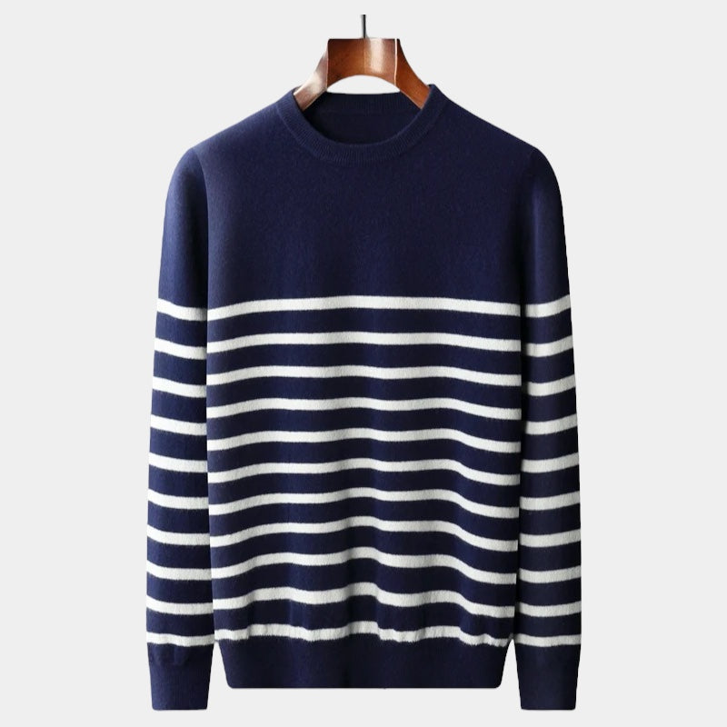Merino Wol Navy Trui – Tijdloze Luxe voor Heren