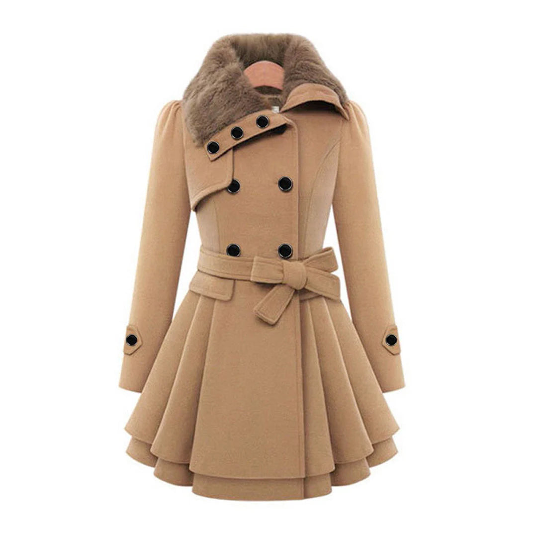 Eliza Luxe Fur-Trim Coat