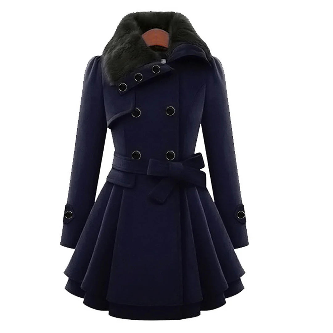 Eliza Luxe Fur-Trim Coat