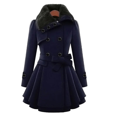 Eliza Luxe Fur-Trim Coat