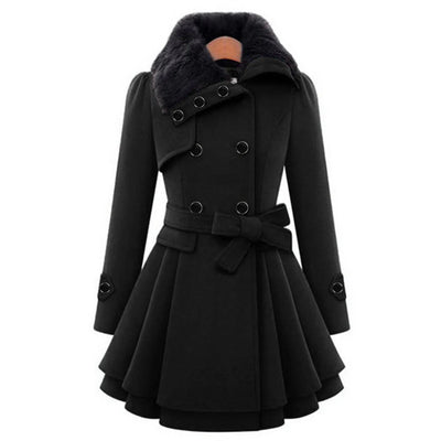 Eliza Luxe Fur-Trim Coat