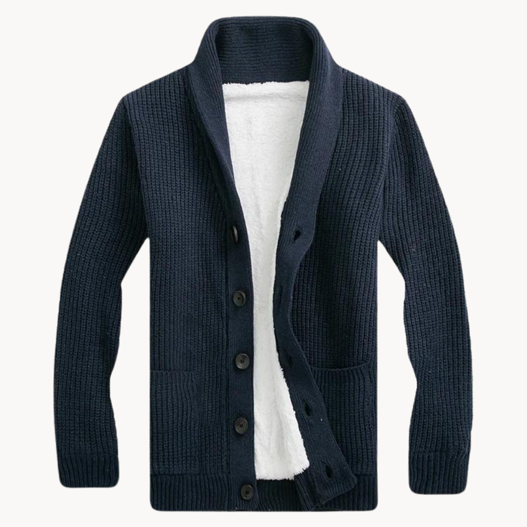 Heren Fleecevest met Sjalkraag – Warm & Comfortabel